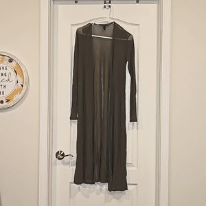 Forever 21 Sheer cardigan Army Green Women's Size Small